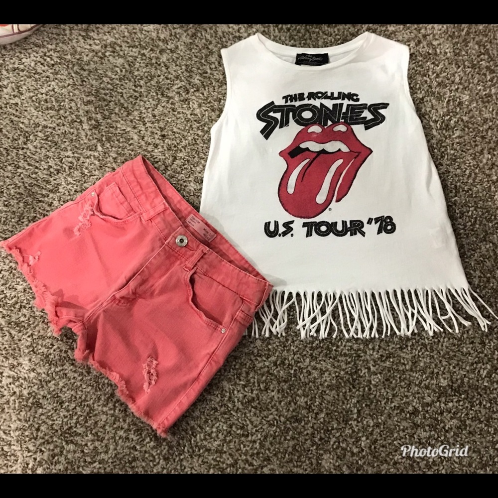 Girls Rolling Stones sleeveless T-shirt